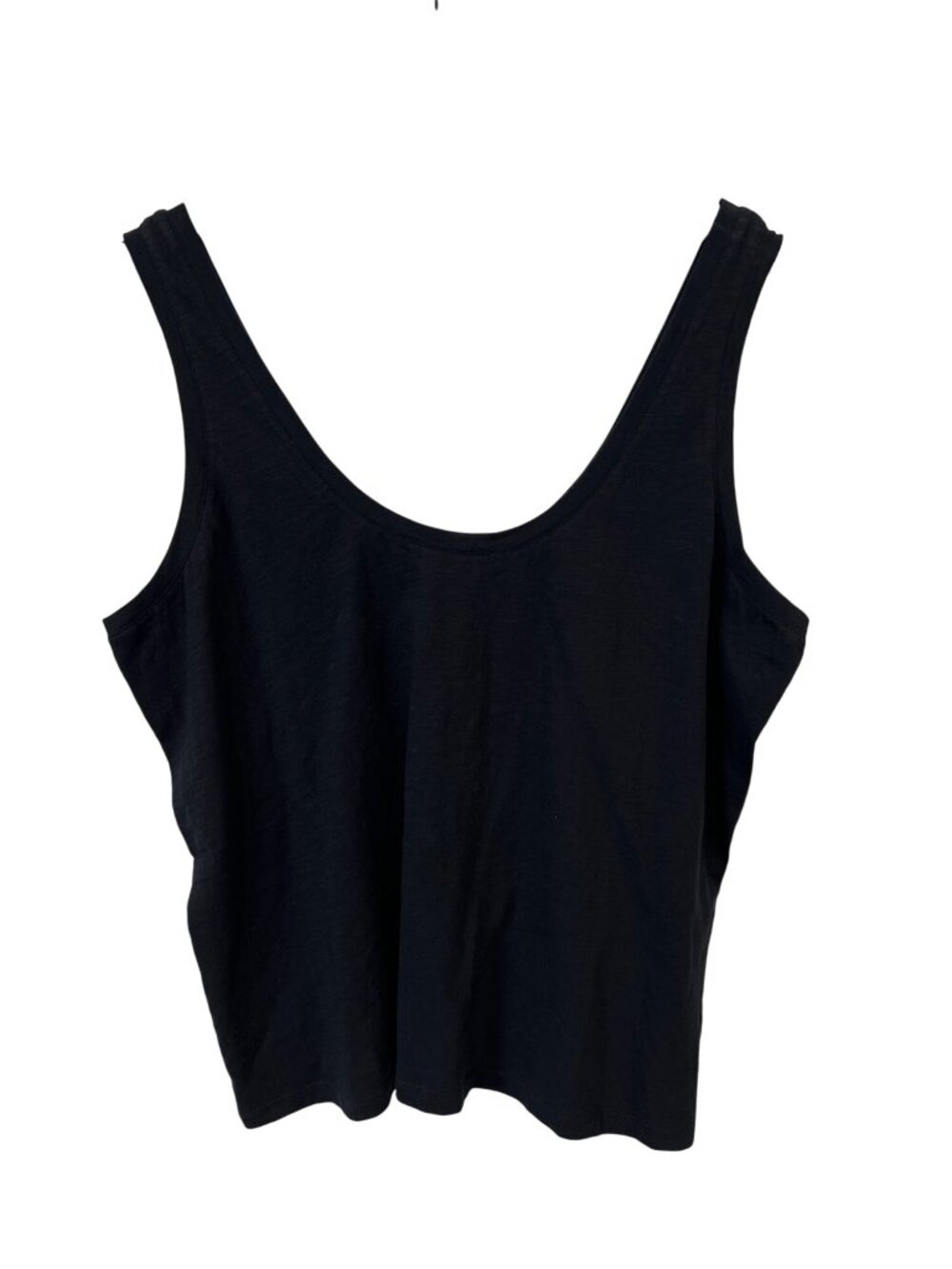 Boden Cropped Tank Size Large Sleeveless Scoop Neck Black Cotton Essentials NEW